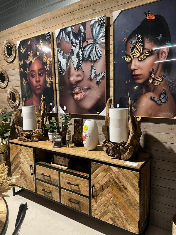 The Home Deco Factory Bahut Manguier Chevron NOVBAH 20