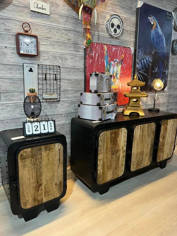 The Home Deco Factory Bahut Métal Et Manguier AGM 35