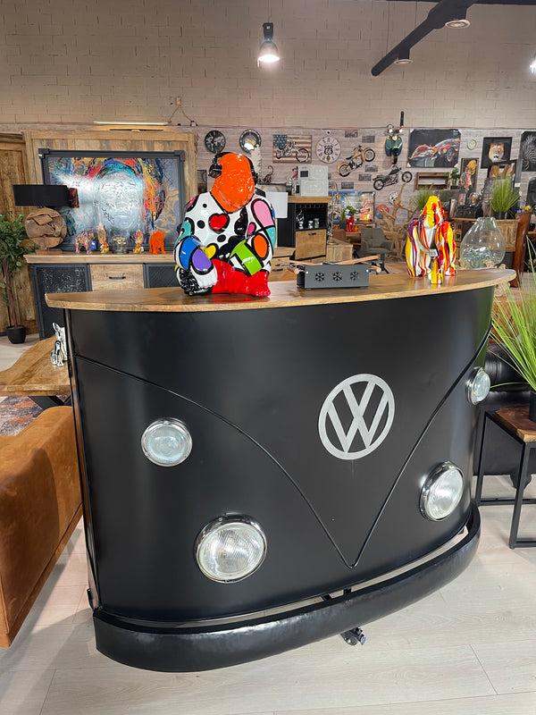 The Home Deco Factory Bar Combi Noir En Manguier Massif Et Métal DZ 199