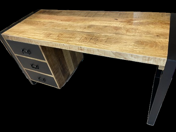 The Home Deco Factory Bureau En Manguier Massif Et Métal Moon