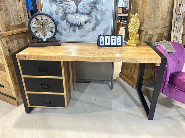 The Home Deco Factory Bureau En Manguier Massif Et Métal Moon