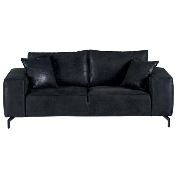 The Home Deco Factory Canapé 3 Places Cuir Gris PUEB