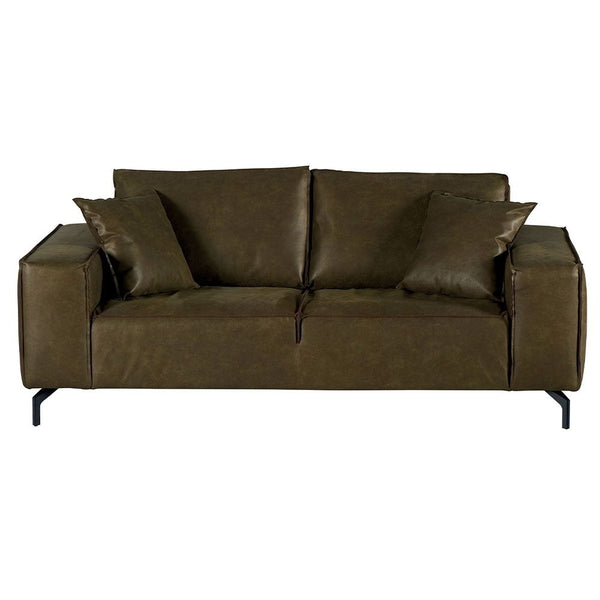 The Home Deco Factory Canapé 3 Places Cuir Kaki PUEB