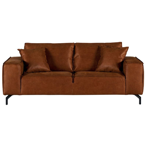 The Home Deco Factory Canapé 3 Places Cuir Marron PUEB