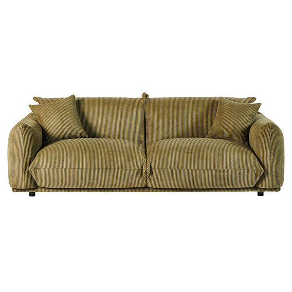 The Home Deco Factory Canapé 3 Places Tissu Côtelé Kaki MOON