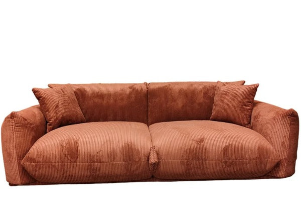The Home Deco Factory Canapé 3 Places Tissu Côtelé Rouille MOON