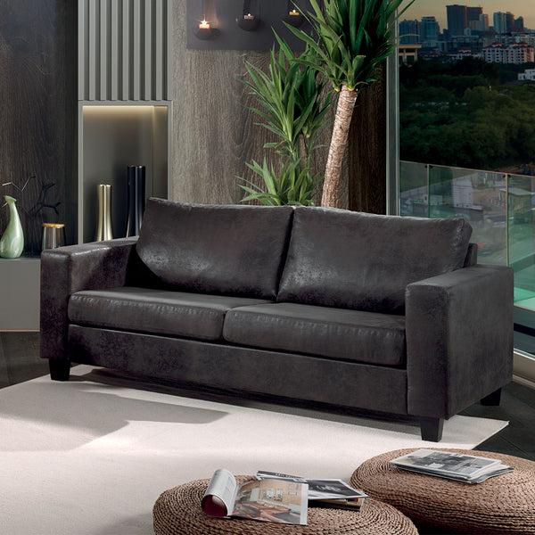 The Home Deco Factory Canapé 3 Places Tissu Gris THOMSON3PLACES