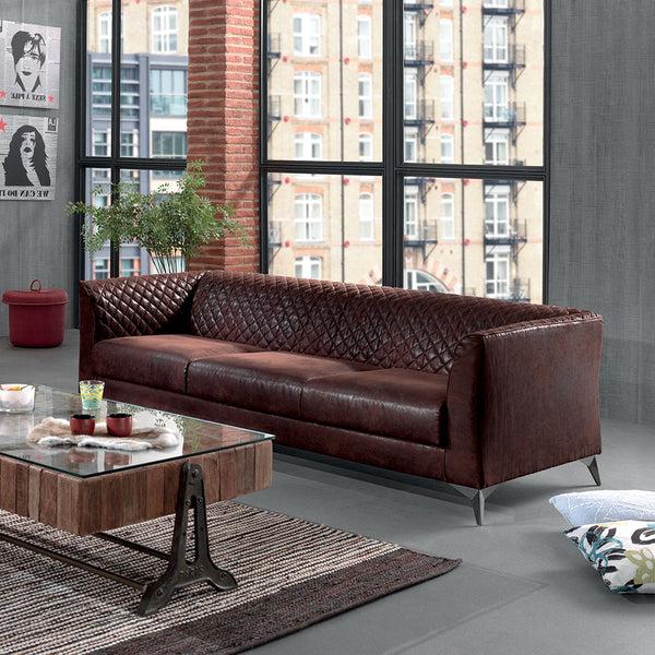 The Home Deco Factory Canapé 3 Places Tissu Marron LIVERPOOLXXL
