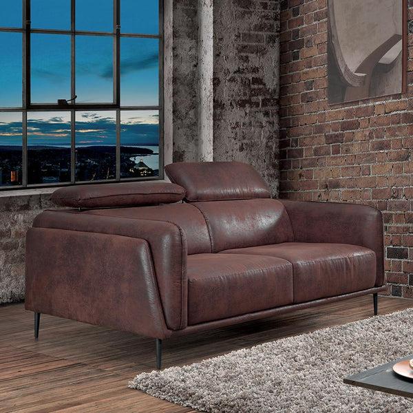 The Home Deco Factory Canapé Avec Têtière En Tissu Marron KORLAND