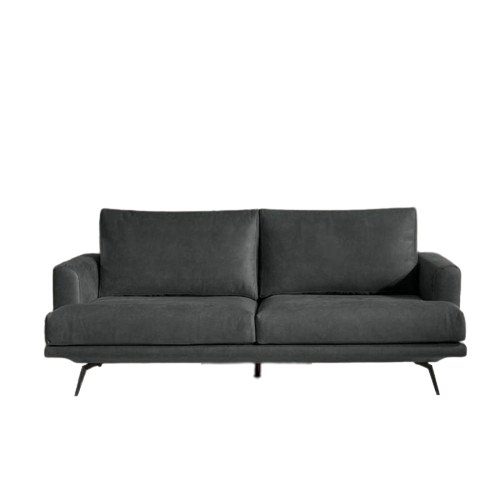 The Home Deco Factory Canapé Cuir 3 Places Gris Anthracite ATRI