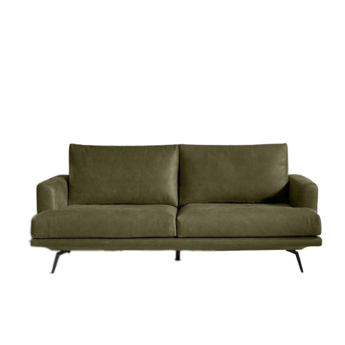 The Home Deco Factory Canapé Cuir 3 Places Kaki ATRI