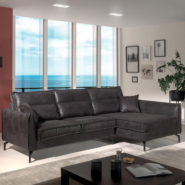 The Home Deco Factory Canapé D'angle Retour Droit Gris 260cm FALSTERANGLE