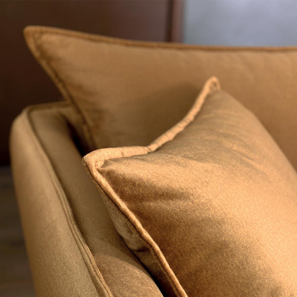 The Home Deco Factory Canapé D'angle Velours Ocre 286cm Retour Gauche HASANGLE