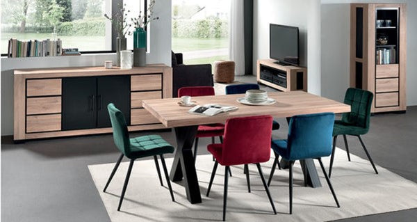 The Home Deco Factory Chaise Bleu Pétrole CHAFRABLEPETN-LOT DE 2