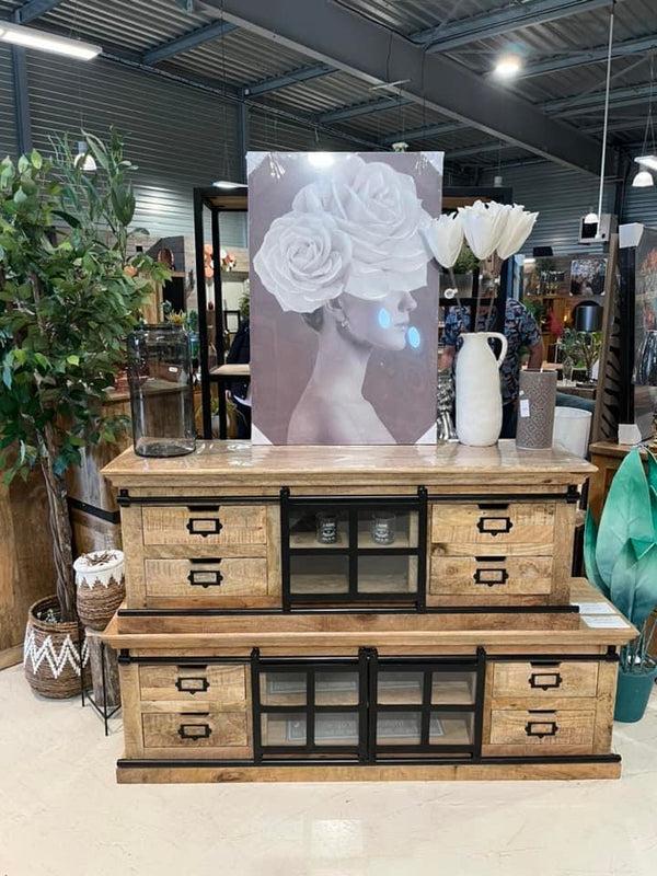 The Home Deco Factory Meuble TV Manguier Et Métal L145 DZ 06 TV14