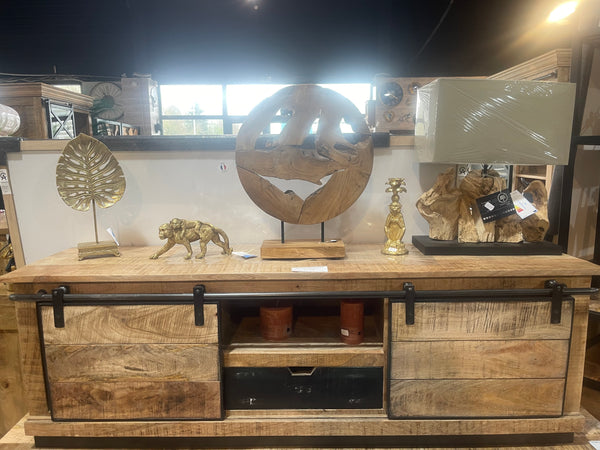 The Home Deco Factory Meuble TV Manguier Et Métal L160 DZ 08 BG