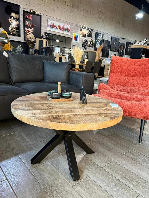The Home Deco Factory Table Basse Ronde En Manguier 80cm MAG 6
