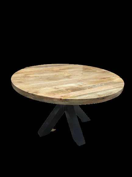 the home deco factory Table salle à manger Ronde en manguier pied Métal 140
