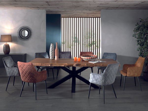 The Home Deco Factory Table Teck Bords Naturels 200cm DVAL200