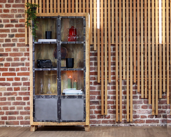 The Home Deco Factory Vitrine En Manguier Et Métal PH-015