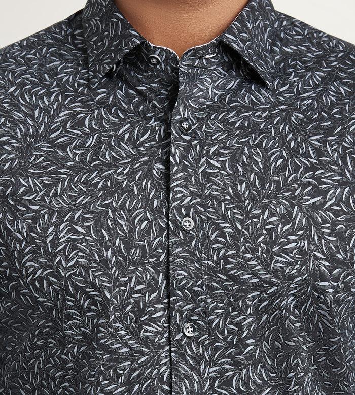 Tip Top Hecther Paris Long Sleeve 360 Stretch Botanical Print Casual Shirt