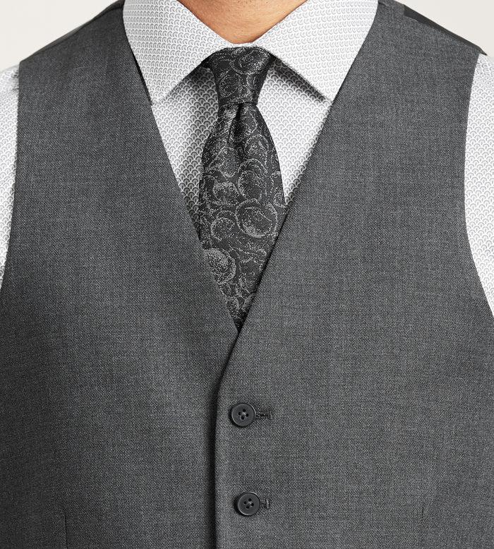 Tip Top Modern Fit 360° Stretch Black Suit Separate Vest