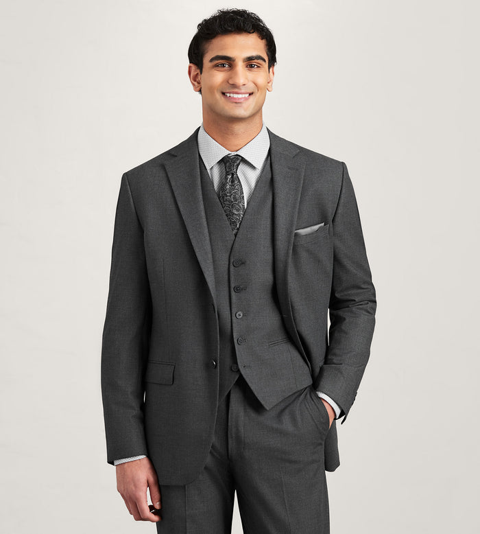 Tip Top Modern Fit 360° Stretch Black Suit Separate Vest