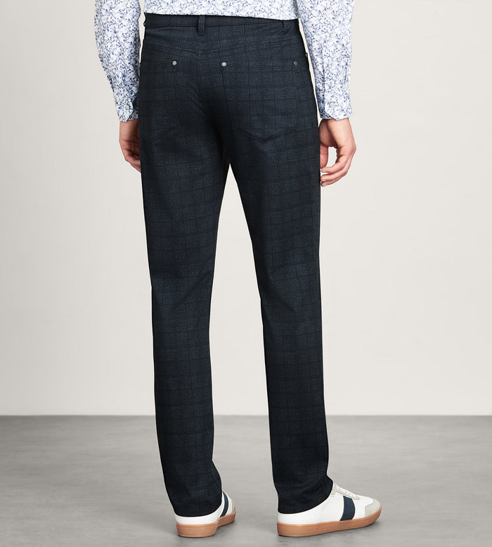 Tip Top Modern Fit 4-way Stretch 5-Pocket Check Casual Pant