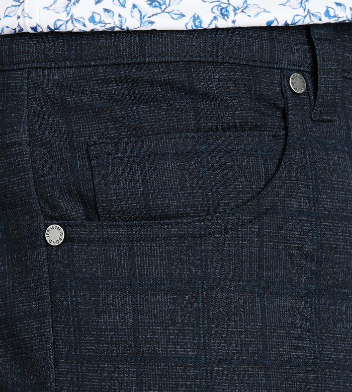 Tip Top Modern Fit 4-way Stretch 5-Pocket Check Casual Pant