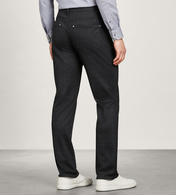 Tip Top Modern Fit 4-way Stretch 5-Pocket Shadow Check Casual Pant