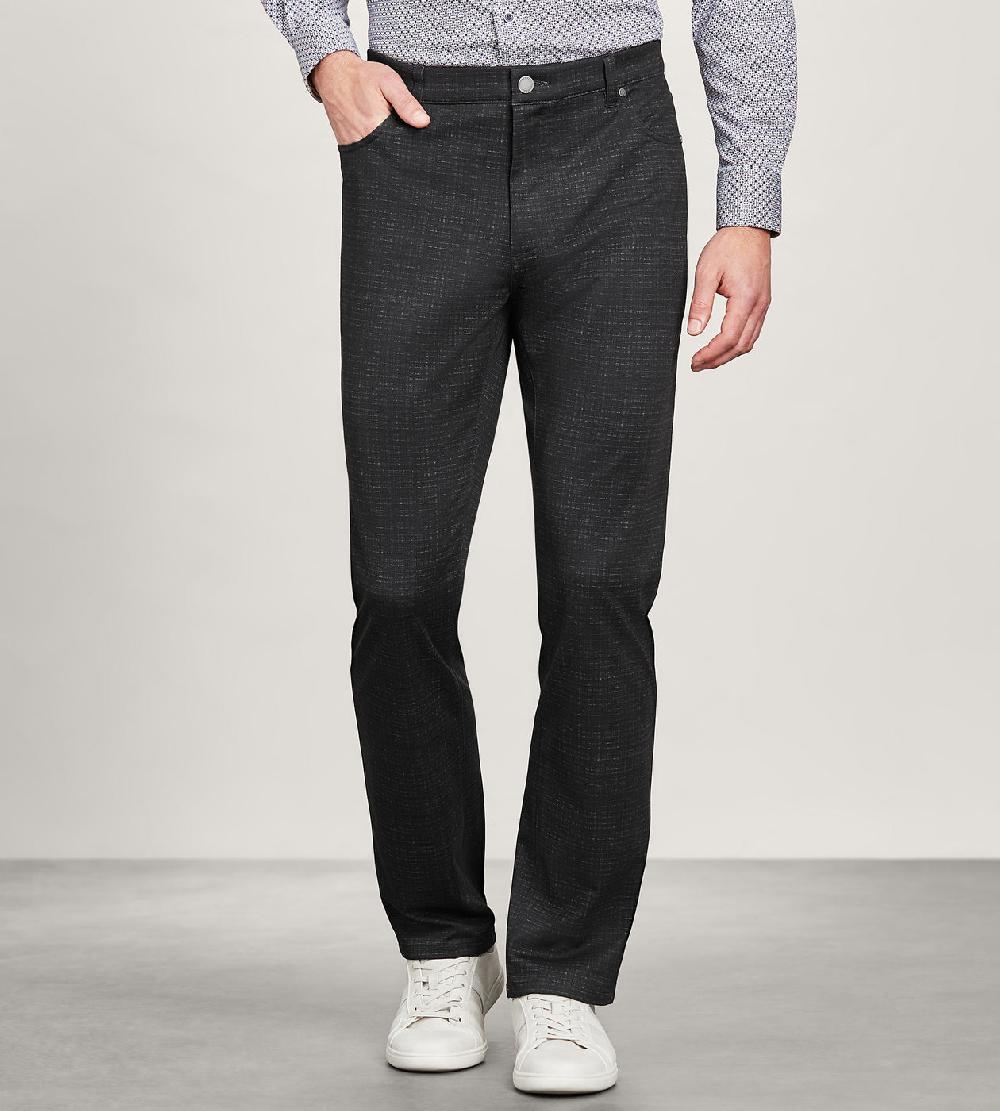 Tip Top Modern Fit 4-way Stretch 5-Pocket Shadow Check Casual Pant
