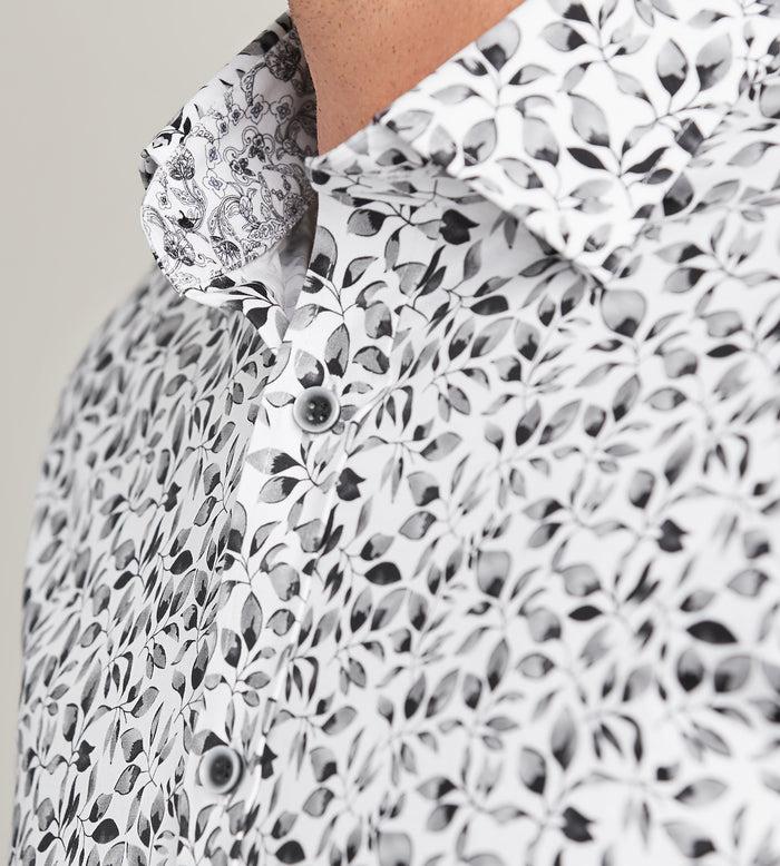 Tip Top Modern Fit Long Sleeve Botanical Pattern 360 Stretch Casual Shirt