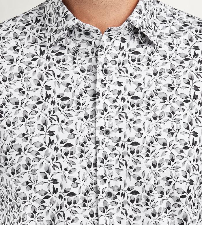 Tip Top Modern Fit Long Sleeve Botanical Pattern 360 Stretch Casual Shirt