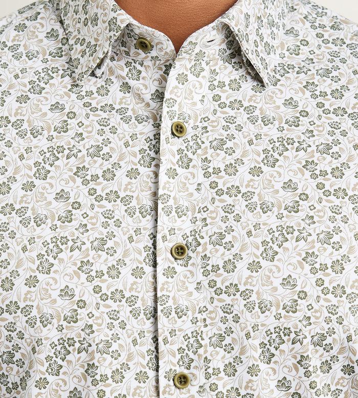 Tip Top Modern Fit Long Sleeve Botanical Pattern 360 Stretch Casual Shirt