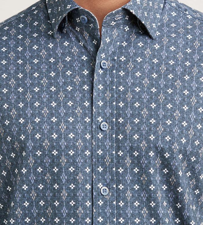 Tip Top Modern Fit Long Sleeve Floral Pattern 360 Stretch Casual Shirt