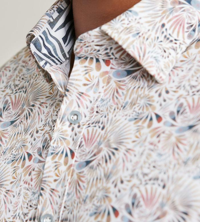 Tip Top Modern Fit Long Sleeve Paisley Pattern 360 Stretch Casual Shirt