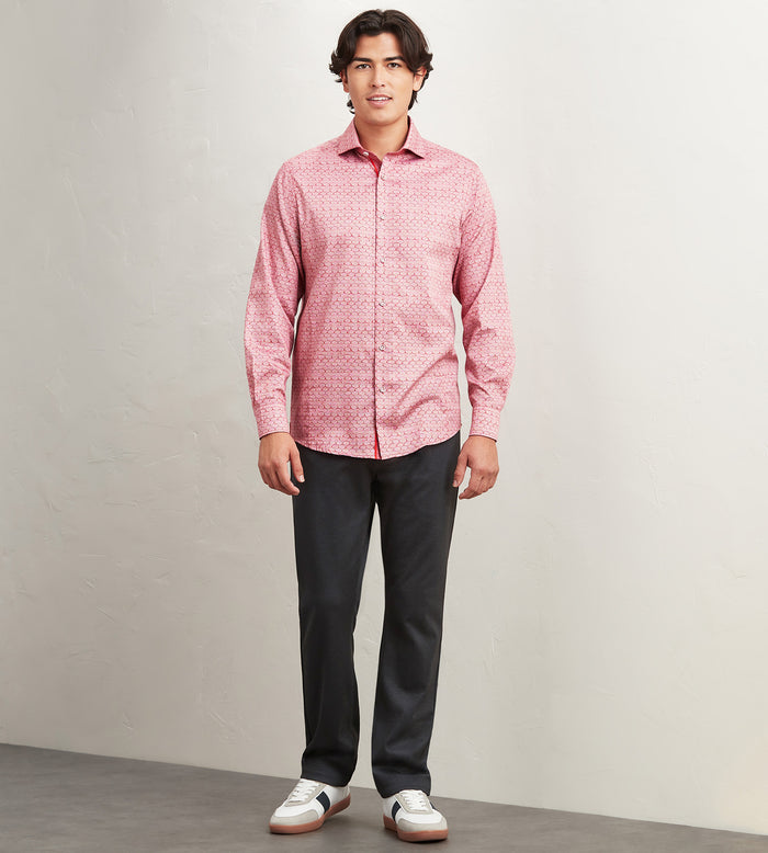 Tip Top Modern Fit Long Sleeve Printed Casual Shirt