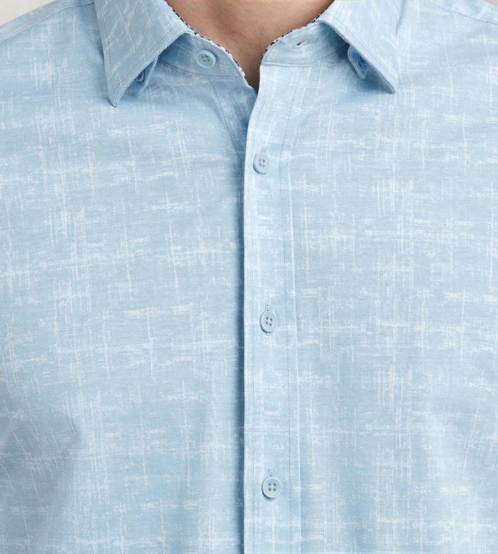 Tip Top Modern Fit Long Sleeve Textured Pattern 360 Stretch Casual Shirt