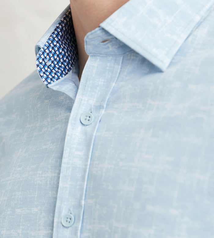 Tip Top Modern Fit Long Sleeve Textured Pattern 360 Stretch Casual Shirt