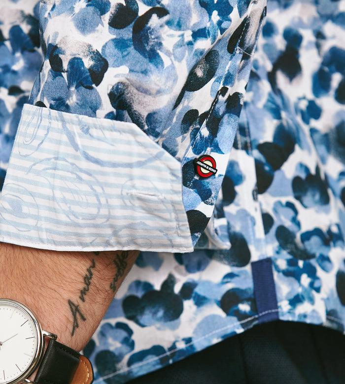 Tip Top Modern Fit Long Sleeve Water Colour Casual Shirt