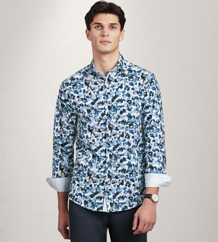 tip top Modern Fit Long Sleeve Water Colour Casual Shirt