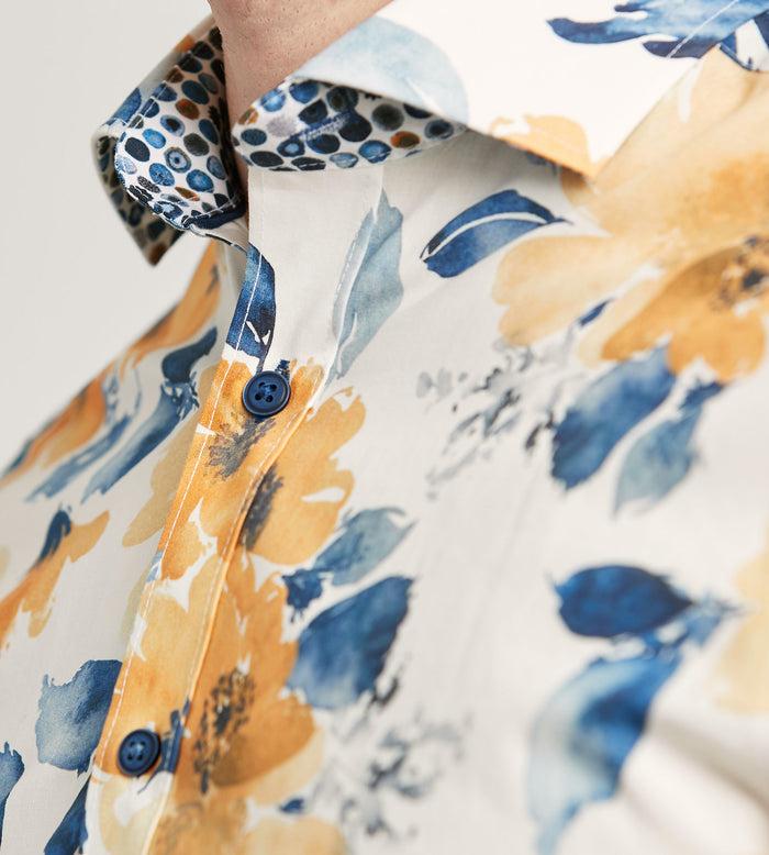 Tip Top Modern Fit Long Sleeve Water Colour Casual Shirt