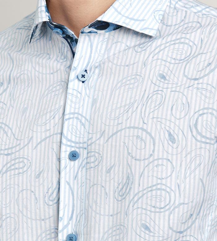 Tip Top Modern Fit Long Sleeve Water Colour Casual Shirt
