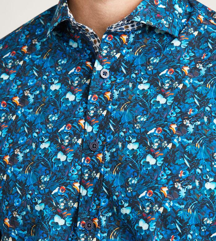 Tip Top Modern Fit Long Sleeve Water Colour Casual Shirt