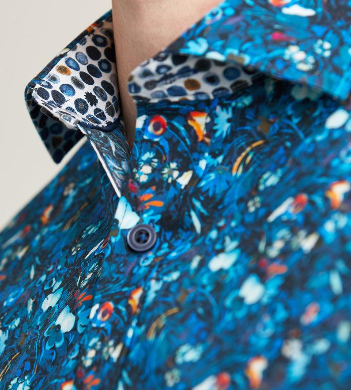 Tip Top Modern Fit Long Sleeve Water Colour Casual Shirt