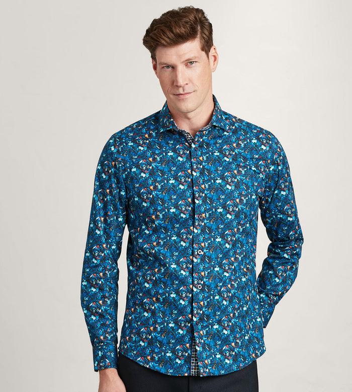 tip top Modern Fit Long Sleeve Water Colour Casual Shirt