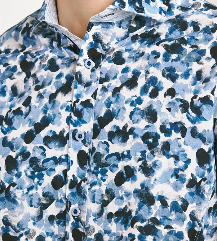 Tip Top Modern Fit Long Sleeve Water Colour Casual Shirt