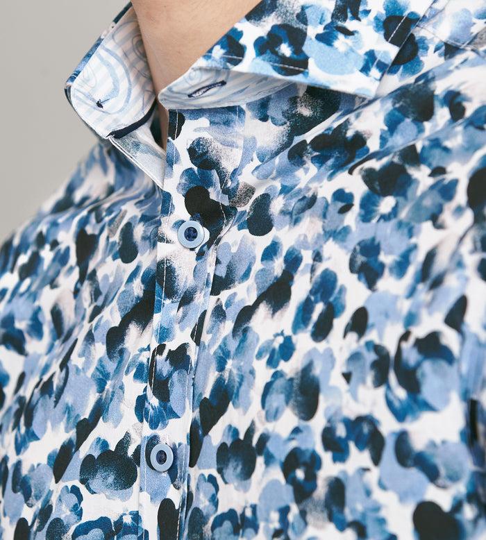 Tip Top Modern Fit Long Sleeve Water Colour Casual Shirt