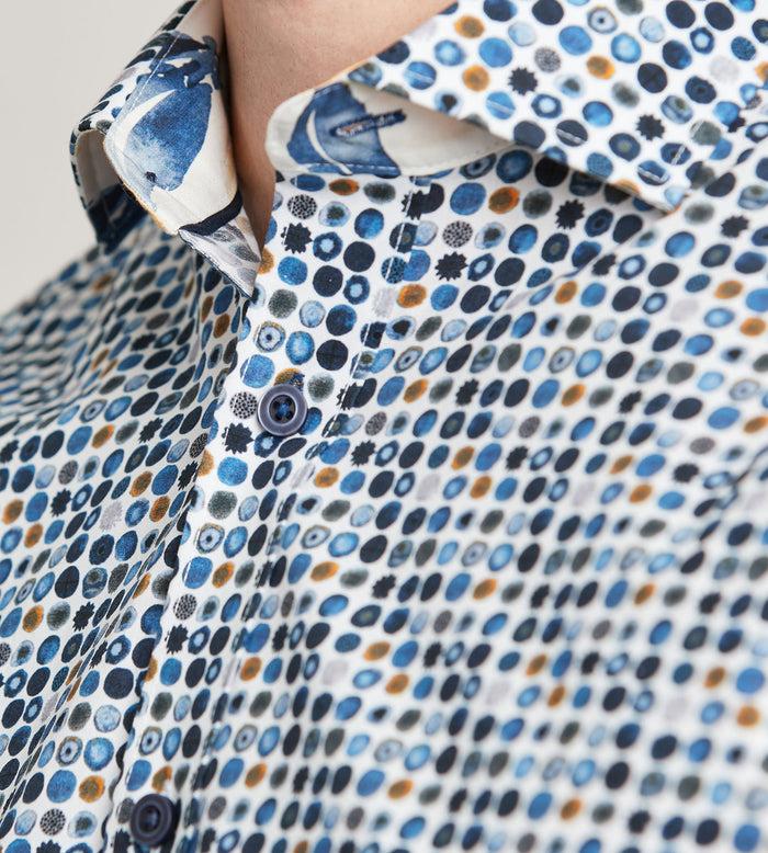 Tip Top Modern Fit Long Sleeve Water Colour Casual Shirt