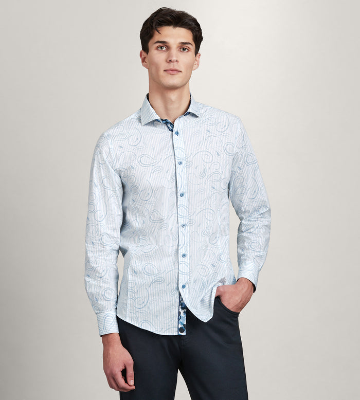tip top Modern Fit Long Sleeve Water Colour Casual Shirt